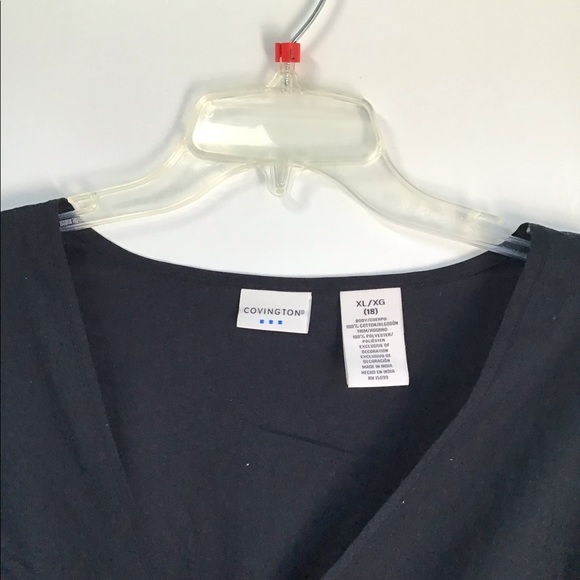 Black quarter sleeve wrap blouse - Picture 2 of 3